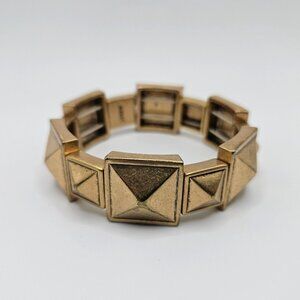 J Crew Bracelet Womens One Size Stretch Matte Gold Pyramid Boho Festival